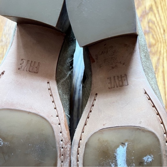 Frye Women's Nora Stud Zip Short Ankle Booties in Sand Size 7B Italian Suede - Picture 8 of 12